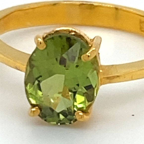 Green Tourmaline 1.70ct Solid 22K Yellow Gold Ring - Picture 8 of 8